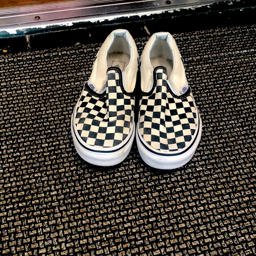 Black and white checkered vans, kids size 2
